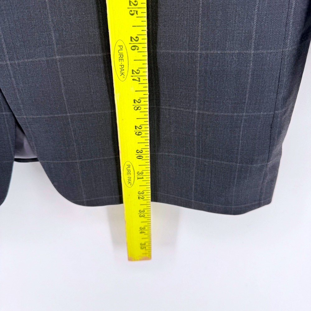 Jos A Bank Blazer Windowpane 40L Charcoal Grey Signature Tailored Fit Wool Plaid - Picture 7 of 7